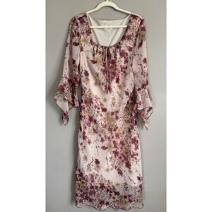 Vintage Studio Y 90s Y2K Soft Pink Floral Flutter Sleeve Fairy Dress Whimsy Sm/M